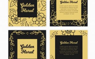 Golden Floral Cards